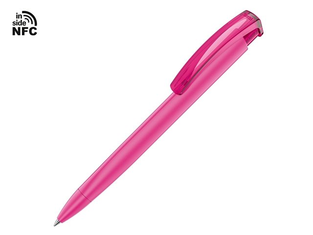 Ручка пластиковая шариковая трехгранная «Trinity K transparent Gum» soft-touch с чипом передачи информации NFC (K187926NFC.16)