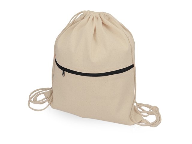 K955107 - Рюкзак-мешок хлопковый «Lark» с цветной молнией