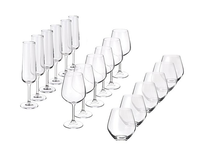 Подарочный набор бокалов для игристых и тихих вин «Vivino», 18 шт. (K900007)
