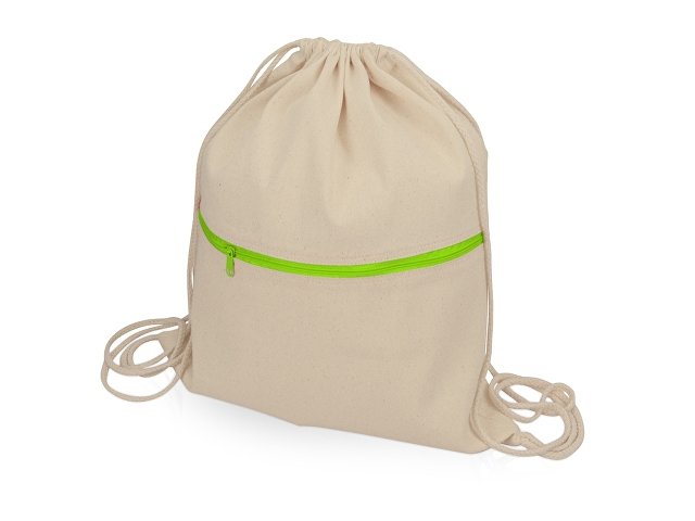 K955113 - Рюкзак-мешок хлопковый «Lark» с цветной молнией