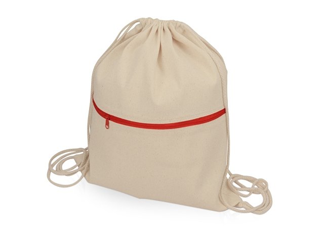 Рюкзак-мешок хлопковый «Lark» с цветной молнией (K955111)