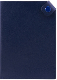 ANK410024-030/1 - Чехол для паспорта PURE 140*100 мм., застежка на кнопке, натуральная кожа (фактурная), синий