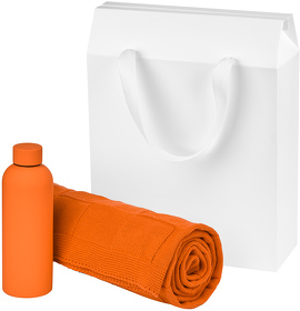 Подарочный набор Prima, оранжевый (термобутылка, плед) (A241145.070)