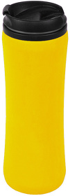 Термокружка FLOCK;  450 мл; желтый; пластик/металл