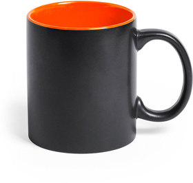 Кружка BAFY, черный с оранжевым, 350мл, 9,6х8,2см, тонкая керамика