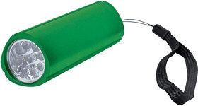 Фонарь треугольный (9 LED); зеленый; 9,7х3 см; металл; лазерная гравировка (H14004/15)