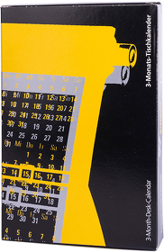 Календарь настольный на 2 года; черный с синим; 18х11 см; пластик; тампопечать, шелкография