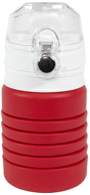 H29800/08 - Бутылка для воды складная с карабином SPRING; красная, 550/250 мл,  силикон