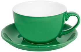 Чайная/кофейная пара CAPPUCCINO, зеленый, 260 мл, фарфор