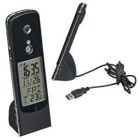 H15505/black - Интернет-телефон с камерой,часами, будильником и термометром; 17х5х4 см; пластик