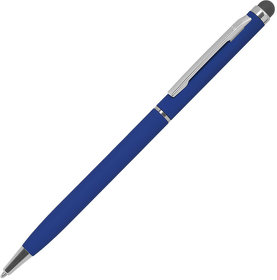 TOUCHWRITER SOFT, ручка шариковая со стилусом для сенсорных экранов, синий/хром, металл/soft-touch (H1105G/24)