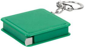 H7305/15 - Брелок-рулетка (1 м); зеленый; 4х4х1 см; пластик; тампопечать