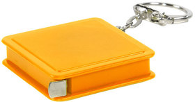 Брелок-рулетка (1 м); желтый; 4х4х1 см; пластик; тампопечать