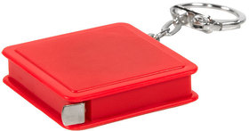 Брелок-рулетка (1 м); красный; 4х4х1 см; пластик; тампопечать