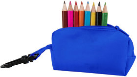 H345139/24 - Набор цветных карандашей (8шт) с точилкой MIGAL в чехле, синий, 4,5х10х4 см, дерево, полиэстер