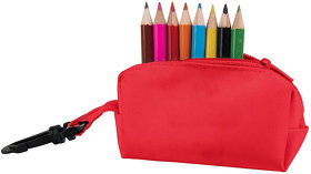 Набор цветных карандашей (8шт) с точилкой MIGAL в чехле, красный, 4,5х10х4 см, дерево, полиэстер (H345139/08)