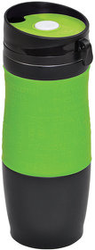 Термокружка вакуумная "УДАЧА",  400 мл, зеленый, металл/силикон (H22106/15)