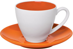 Чайная пара "Galena" в подарочной упаковке, оранжевый, 200мл, 15,3х15,3х10см, фарфор (H23300/06)