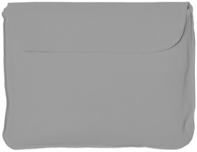 Подушка надувная дорожная в футляре; серый; 43,5х27,5 см; твил; шелкография