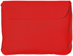 Подушка надувная дорожная в футляре; красный; 43,5х27,5 см; твил; шелкография
