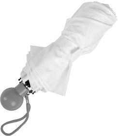 Зонт складной FANTASIA, механический, белый с серой ручкой