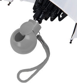 Зонт складной FANTASIA, механический, белый с серой ручкой