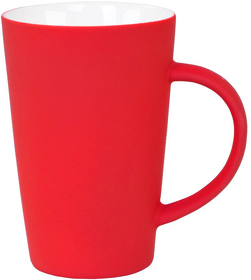 H23501/08 - Кружка "Tioman" с прорезиненным покрытием, красный, 320 мл, фарфор