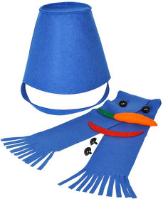 Набор для лепки снеговика  "Улыбка", синий, фетр/флис/пластик (H20901/24)