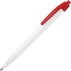N8, ручка шариковая, белый/красный, пластик