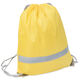 H16108/03 - Рюкзак мешок со светоотражающей полосой RAY, жёлтый, 35*41 см, полиэстер 210D