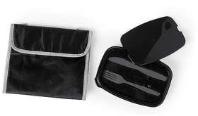 Набор термосумка и ланч-бокс PARLIK, черный, 26 x 22 x 18 cm, полиэстер 210D