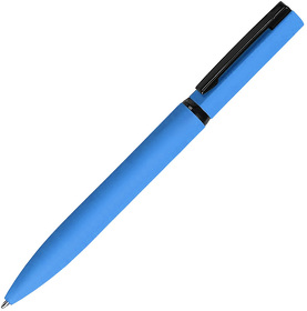 MIRROR BLACK, ручка шариковая, голубой, металл, софт- покрытие