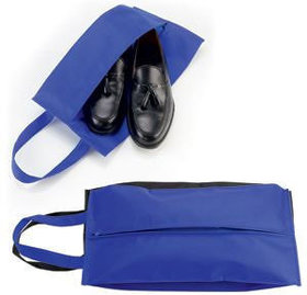 Футляр для обуви на молнии "HAPPY TRAVEL", синий, нетканка , 20*42*15 см, шелкография (H344182/24)