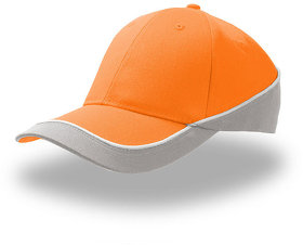 H25481.05 - Бейсболка "Racing", 6 клиньев, оранжевый/серый, 94% полиэстер 6% вискоза, 180  г/м2