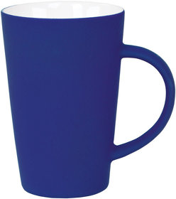 H23501/25 - Кружка "Tioman" с прорезиненным покрытием, синий, 320 мл, фарфор