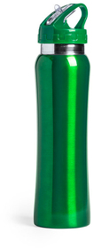 Бутылка для воды SMALY с трубочкой, зелёный,  800 мл, нержавеющая сталь