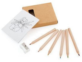 Набор цветных карандашей с раскрасками и точилкой "Figgy", 7,4х9х1,5см, дерево, картон, бумага (H344455)