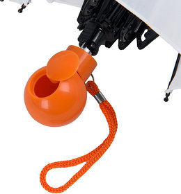Зонт складной FANTASIA, механический, белый с оранжевой ручкой