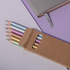 Набор цветных карандашей METALLIC, 6 цветов, дерево, картон