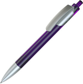 H205/47/62 - TRIS LX SAT, ручка шариковая, прозрачный фиолетовый/серебристый, пластик