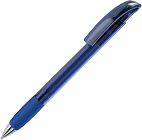 NOVE LX, ручка шариковая с грипом, прозрачный синий/хром, пластик (H152/48/73)