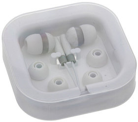 Наушники в футляре LISTENER с 2-мя сменными накладками; белый; 7х2х7 см; пластик; тампопечать (H343551/01)
