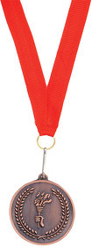 H343743/84 - Медаль наградная на ленте "Бронза"; 48 см., D=5см.; текстиль, металл; лазерная гравировка, шелкограф