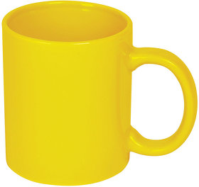Кружка; желтый; 320 мл; тонкая керамика; деколь (H9403/03)