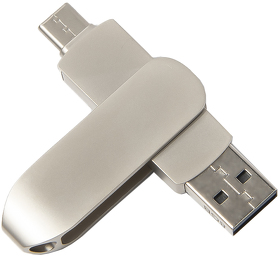 USB flash-карта CIRCLE OTG Type-C (8Гб), серебристая, 6,5х1,5х0,82 см, металл (H19340_8Gb)