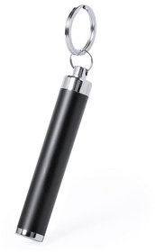 Брелок BIMOX с фонариком, чёрный, пластик,  8,5*d-1,4см