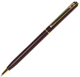 H1101/13 - SLIM, ручка шариковая, бордо/золотистый, металл