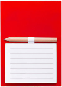 H344582/08 - Блокнот с магнитом YAKARI, 40 листов, карандаш в комплекте, красный, картон