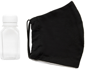 Комплект СИЗ #2 (маска черная, антисептик, перчатки черные), упаковано в жестяную банку