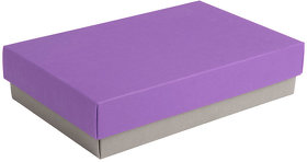 Коробка подарочная CRAFT BOX, 17,5*11,5*4 см, серый, фиолетовый, картон 350 гр/м2